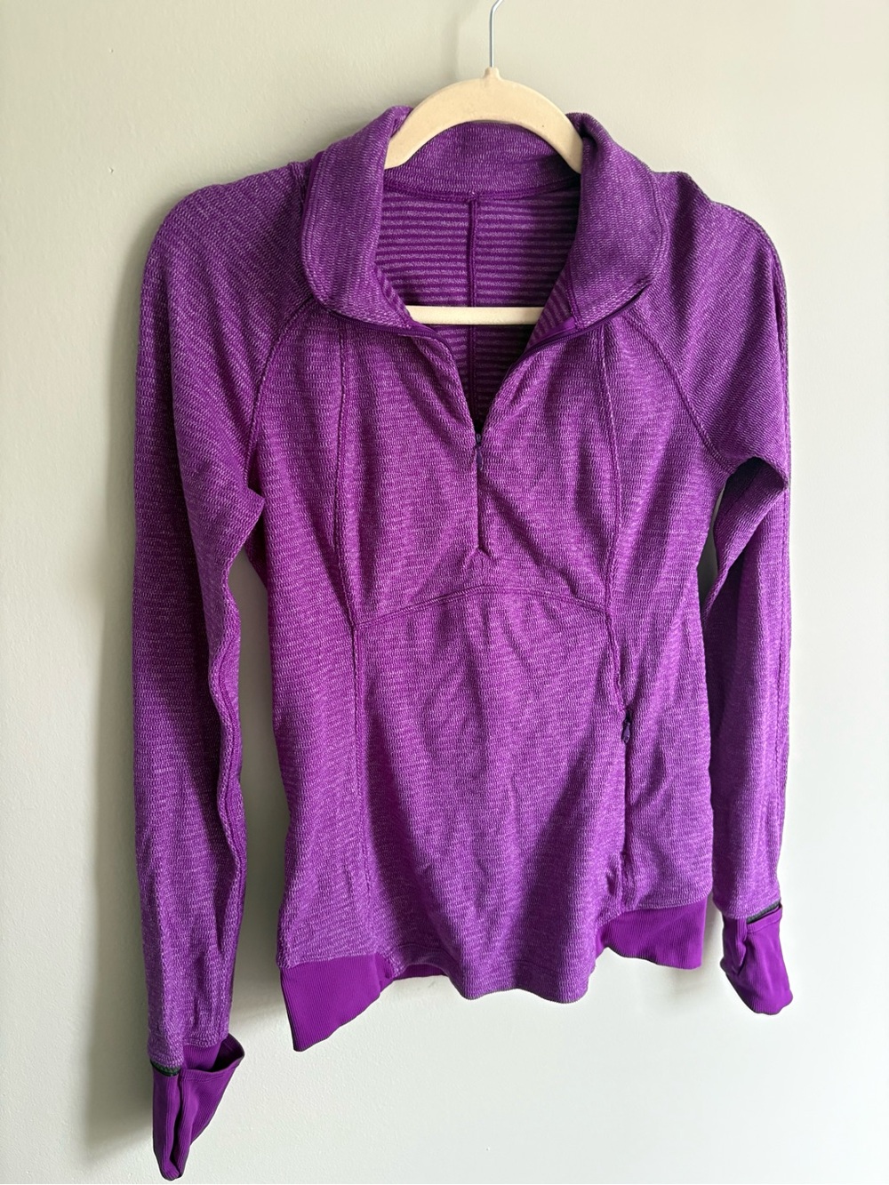 lululemon athletica Heathered Purple Half-Zip Long Sleeve Top